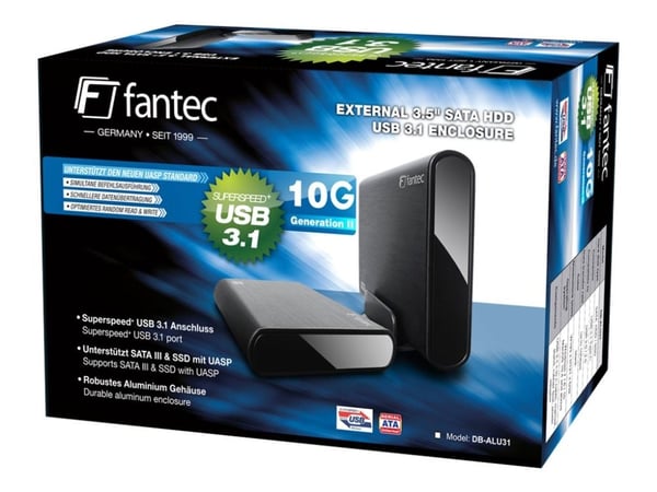 FANTEC DB-ALU31 - Lagringspakke - 3,5" - SATA 6Gb/s - USB 3.1