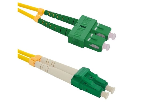 Qoltec - Koblingskabel - SC/APC-enkeltmodus (hann) til LC/APC-enkeltmodus (hann) - 3 m - fiberoptisk - dupleks - 9 / 125 micron - halogenfri - gul