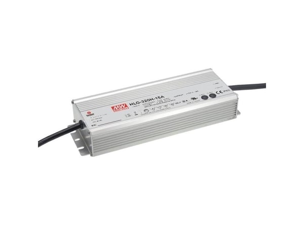 MEAN WELL HLG-320H-12, 320 W, IP67, 90 - 305 V, 22 A, 12 V, 90 mm