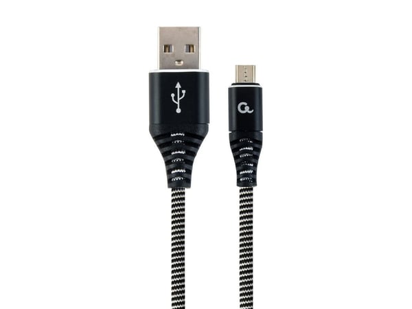 Cablexpert Premium - USB-kabel - Micro-USB Type B (hann) til USB (hann) - USB 2.0 - 2.1 A - 2 m - svart, hvit