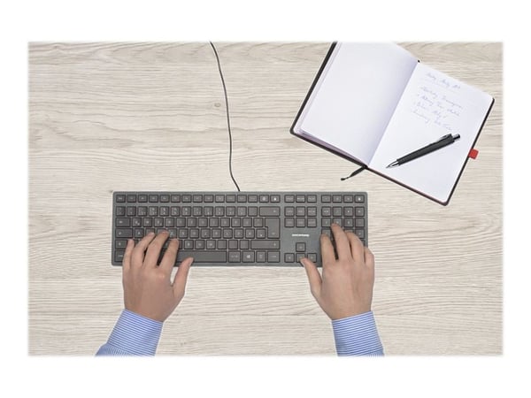 CHERRY KC 6000 SLIM, Täysikokoinen (100 %), USB, Musta