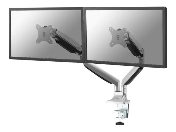 Neomounts NM-D750D - Monteringssats - fullständig rörelse - för 2 LCD-bildskärmar - silver - skärmstorlek: 10"-32" - klämma, monterbar, skyddshylsa...