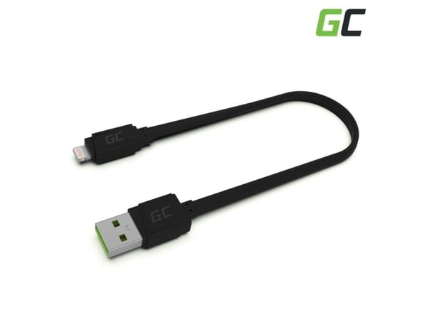Green Cell GCmatte - Lightning-kabel - USB hann til Lightning hann - 25 cm - svart - flat