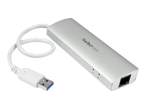 StarTech.com ST3300G3UA, Langallinen, USB, Ethernet, 5000 Mbit/s, Hopea, Valkoinen