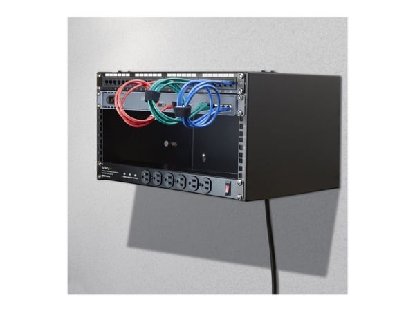 Startech Wall Mount Patch Panel Bracket - 6U - 14in Deep (WALLMOUNT6) - Skap - veggmonterbar - svart - 6U - 19"