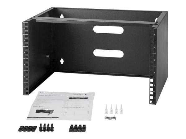 Startech Wall Mount Patch Panel Bracket - 6U - 14in Deep (WALLMOUNT6) - Skap - veggmonterbar - svart - 6U - 19"