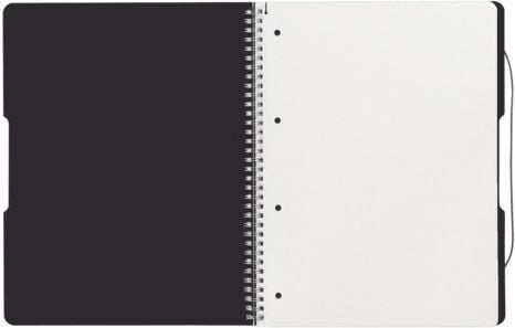 Herlitz to go - Spiralblokk - spiralbundet - A4 (210 x 297 mm) - 80 ark / 160 sider - hvitt papir - rutet - svart perm