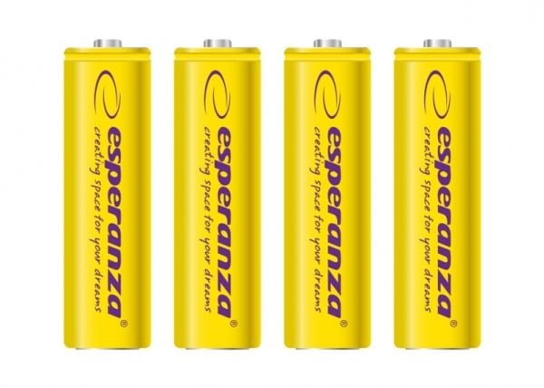 Esperanza - Paristot 4 x AA-tyyppi - NiMH - 2000 mAh - gul
