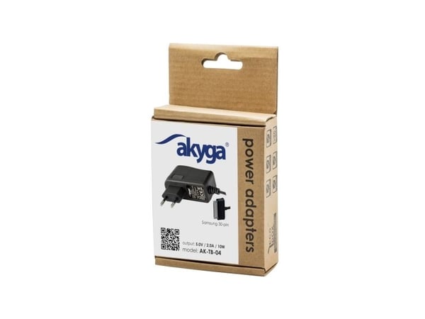 Akyga AK-TB-04 - Strømadapter - 10 watt - 2 A (Samsung 30-pin dokkingkontakt) - svart
