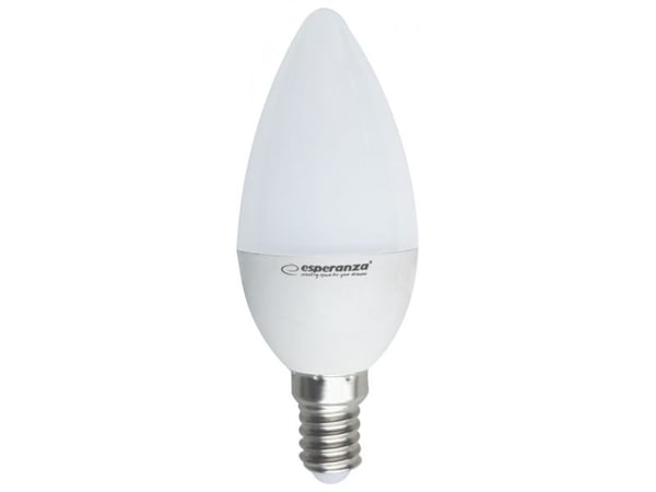 Esperanza - LED-lyspære - form: C37 - E14 - 5 W (ekvivalent 40 W) - klasse A+ - varmt hvitt lys - 3000 K