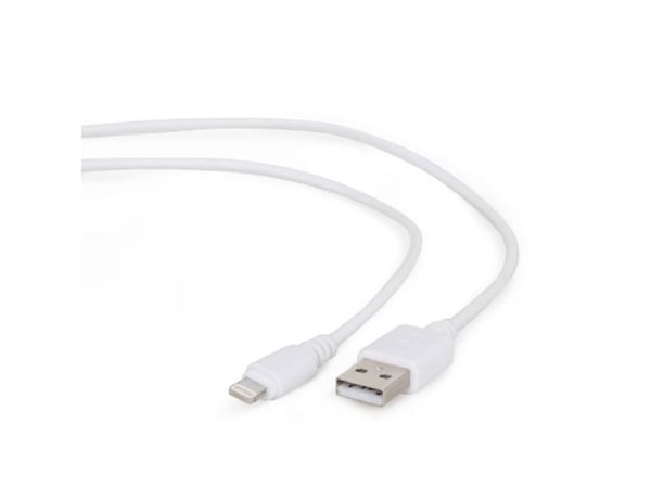 Gembird CC-USB2-AMLM-2M-W, 2 m, Lightning, USB A, Uros, Uros, Valkoinen