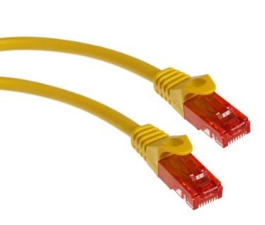 Maclean MCTV-300 Y - Koblingskabel - RJ-45 (hann) til RJ-45 (hann) - UTP - CAT 6 - innendørs, formstøpt, utendørs, uten hindringer - gul