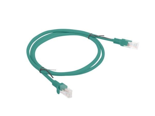 Lanberg - Liitäntäkaapeli - RJ-45 (uros) RJ-45 (uros) - 1 m - UTP - CAT 6 - muotoiltu, solmuton, säikeistetty - vihreä, RAL 6024