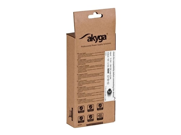 Akyga AK-ND-32, Kannettava tietokone, Auto, 12 V, 90 W, 19 V, DC1-to-DC2