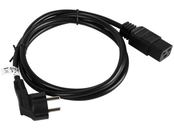 Lanberg - Sähköjohto - CEE 7/7 (han) vinklet til IEC 60320 C19 - 16 A - 1,8 m - lajittelu