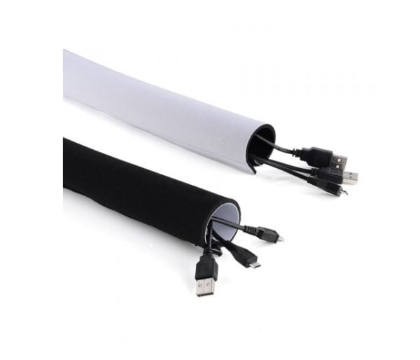 Maclean MCTV-672 - Kabelordner - 2 m - svart, hvit