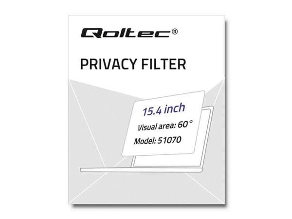 Qoltec - Notebookpersonvernsfilter - 15.4" - gjennomsiktig