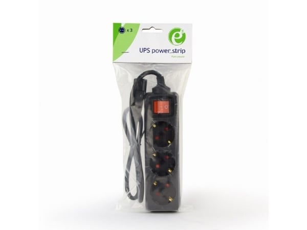Gembird EG-PSU3-01, 0,6 m, Sisätila, Tyyppi F, Tyyppi C, Musta, 3 AC-pistorasia(a)