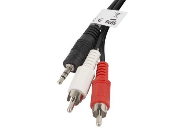 Lanberg - Ljudkabel - mini-phone stereo 3.5 mm hane till RCA hane - 2 m - svart