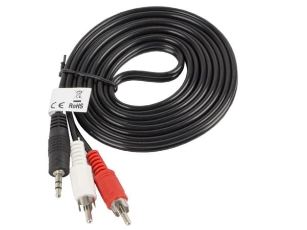 Lanberg - Ljudkabel - mini-phone stereo 3.5 mm hane till RCA hane - 2 m - svart