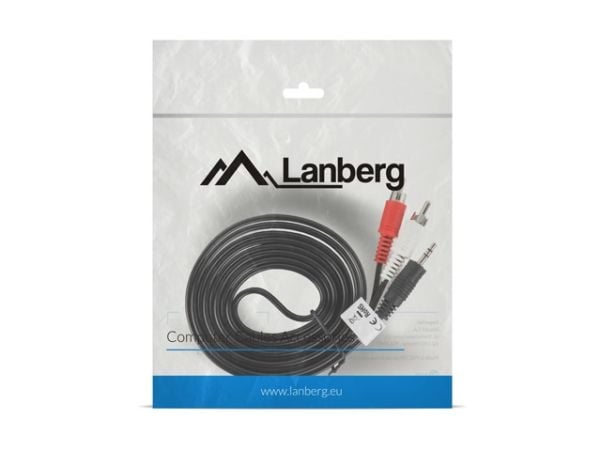Lanberg - Ljudkabel - mini-phone stereo 3.5 mm hane till RCA hane - 2 m - svart