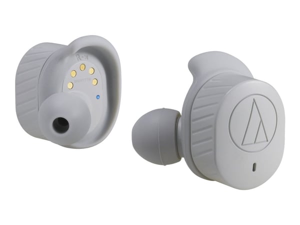 Audio-Technica ATH SPORT7TW - True wireless-hodetelefoner med mikrofon - i øret - Bluetooth - grå