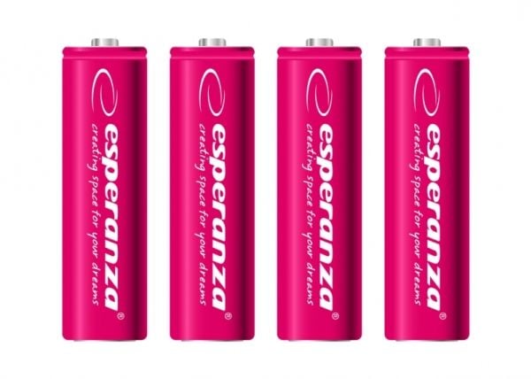 Esperanza - Batteri 4 x AA-type - NiMH - 2000 mAh - rød