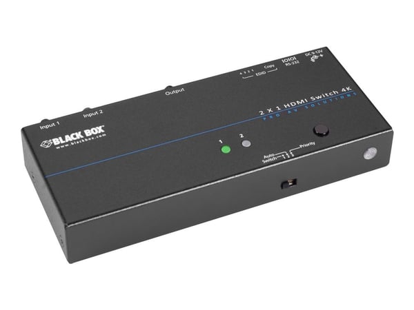 Black Box 4K HDMI Switch 2 x 1 - Videosvitsj - 2 x HDMI - stasjonær - TAA-samsvar