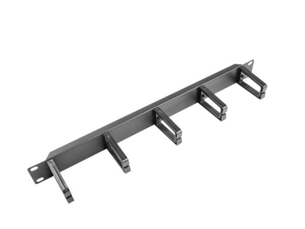 Lanberg Type B - Rackkabelstyringspanel - RAL 9004, svart - 1U - 19"