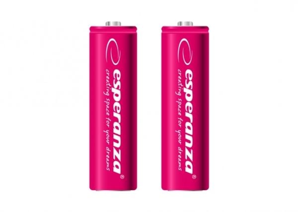 Esperanza - Batteri 2 x AA-type - NiMH - 2000 mAh - rød