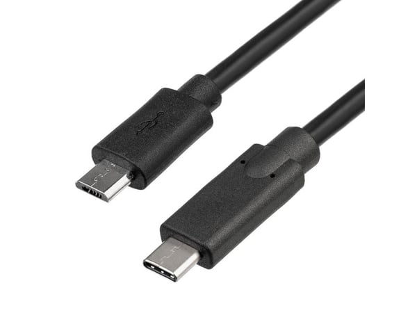 Akyga AK-USB-16 - USB-kabel - Micro-USB type B (hann) til USB-C (hann) - 1 m - svart