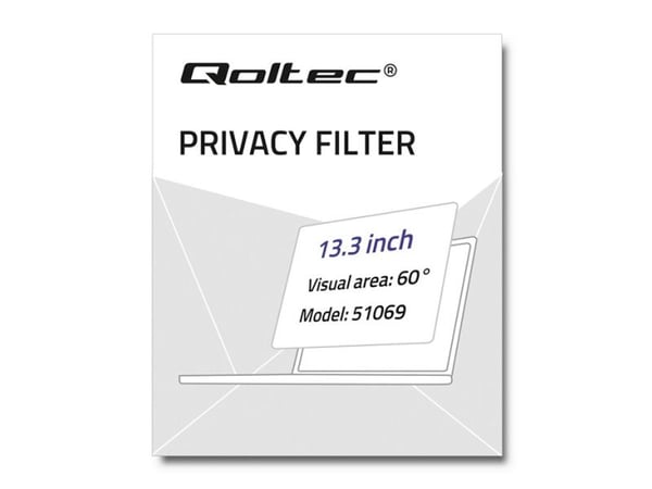 Qoltec - Notebookpersonvernsfilter - 13,3" bredde - gjennomsiktig