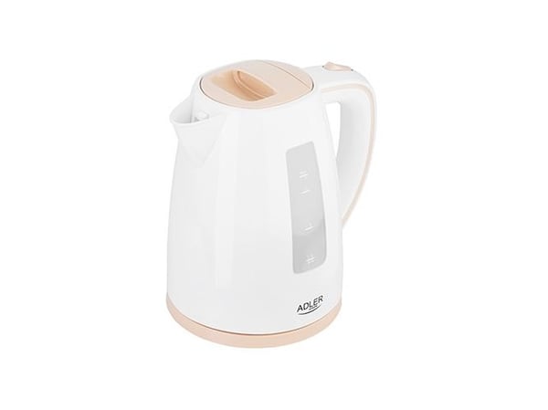 Adler AD 1264, 1,7 l, 2200 W, Hasselnøtt, Hvit, Plast, Vannivåindikator