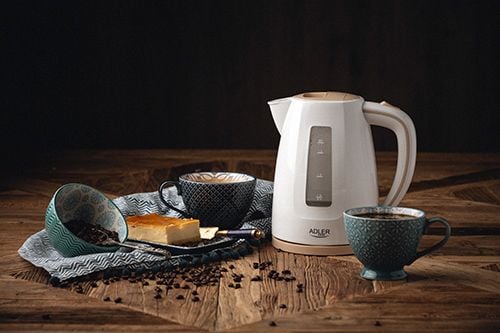 Adler AD 1264, 1,7 l, 2200 W, Hasselnøtt, Hvit, Plast, Vannivåindikator