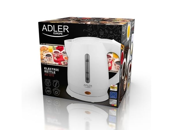 Adler AD 1272, 1 l, 1600 W, Hasselnøtt, Hvit, Plast, Vannivåindikator