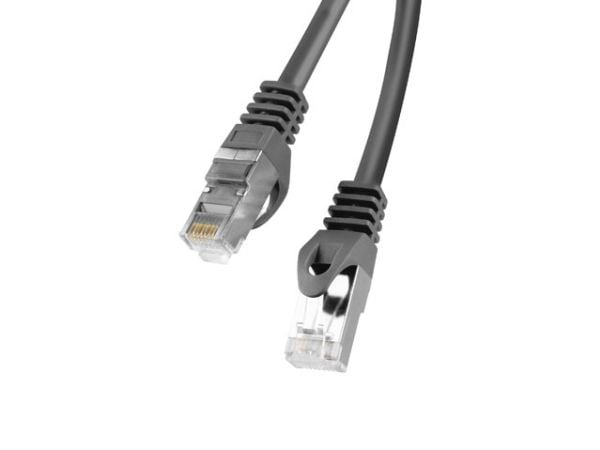 Lanberg - Liitäntäkaapeli - RJ-45 (uros) RJ-45 (uros) - 2 m - FTP - CAT 6 - muotoiltu, solmuton - musta, RAL 9004