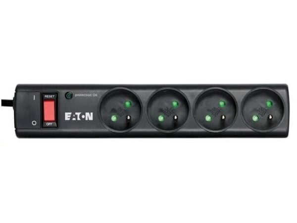 Eaton Protection Strip - Overspenningsavleder - AC 220-250 V - 2500 watt - utgangskontakter: 4 - svart