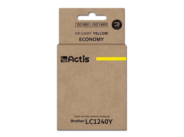 Actis KB-1240Y, Standard utskriftsproduksjon, Fargestoffbasert blekk, 19 ml, 1 stykker, Enkeltpakke