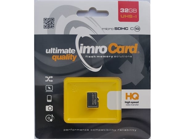 IMRO 10/32G UHS-I, 32 GB, MicroSDHC, klasse 10, UHS-I, klasse 1 (U1), svart