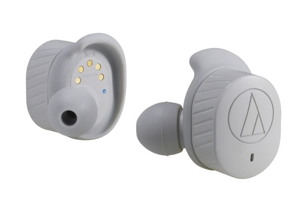 Audio-Technica ATH SPORT7TW - True wireless-hodetelefoner med mikrofon - i øret - Bluetooth - grå