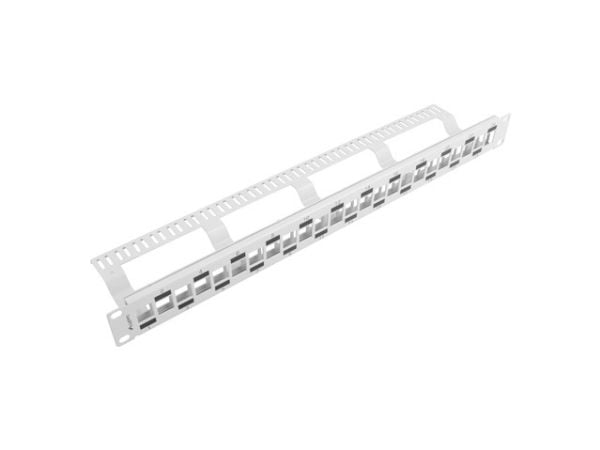 Lanberg PPKS-1224-S - Pluggbord (blankt) - rackmonterbar - grå - 1U - 19" - 24 porter