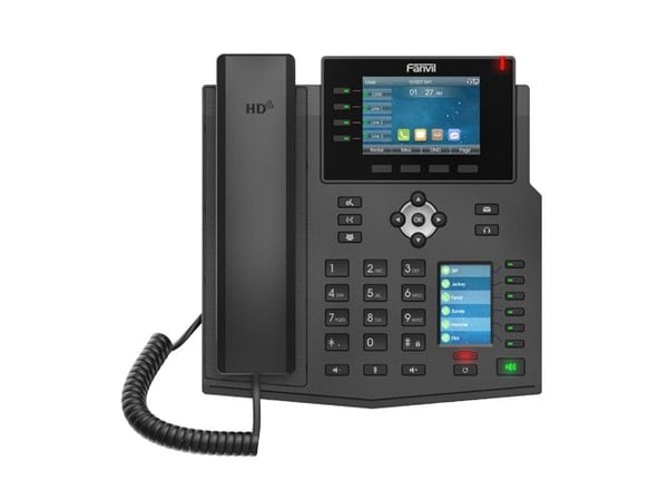 Fanvil X5U, IP-telefon, Svart, Trådbunden telefonlur, Skrivbord/vägg, 16 linjer, 2000 poster