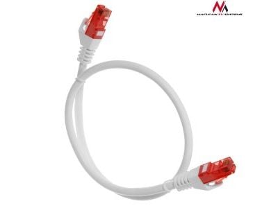 Maclean MCTV-301 W, 1 m, Cat6, U/UTP (UTP), RJ-45, RJ-45, Rød, Hvit