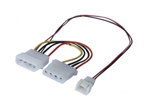 EXC 146851, 0.25 m, Molex (4-pin), Molex (4-pin) + Fan (3-pin), Male/Female, Straight, Straight