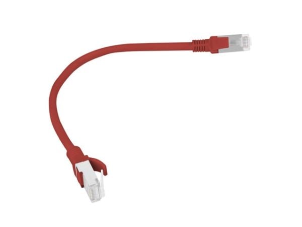 Lanberg - Koblingskabel - RJ-45 (hann) til RJ-45 (hann) - 25 cm - UTP - CAT 5e - formstøpt, uten hindringer, flertrådet - rød, RAL 3017
