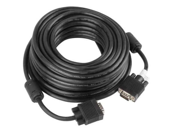 Lanberg - VGA-kaapeli - HD-15 (VGA) (han) til HD-15 (VGA) (han) - 15 m - tommelskruer - lajittelu