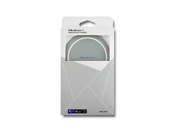 Qoltec RING - Trådløs ladepute - 10 watt - 1.2 A - QC 3.0 - grå