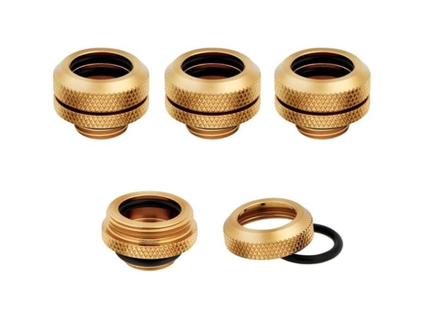 CORSAIR Hydro X Series XF Hardline 14mm OD Fitting - Armatur for væskekjølesystem - gull (en pakke 4)