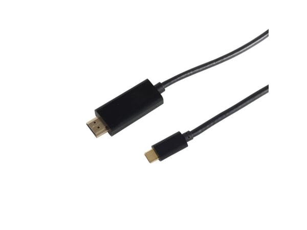 S-Conn 10-56025, 1 m, HDMI Type A (Standard), USB Type-C, Hankjønn, Hankjønn, Rett
