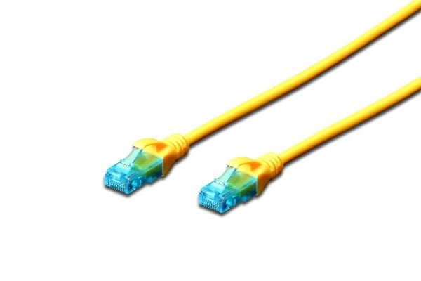 DIGITUS Ecoline - Koblingskabel - RJ-45 (hann) til RJ-45 (hann) - UTP - CAT 5e - med støvel - gul